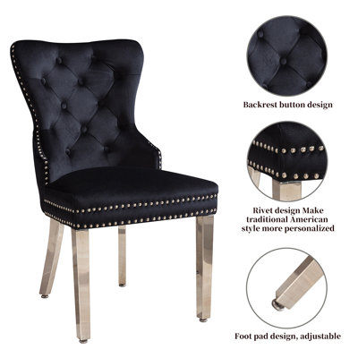 Rosdorf Park Upholstered Dining Chairs.Tufted Back Design With